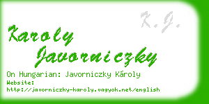 karoly javorniczky business card