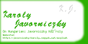 karoly javorniczky business card